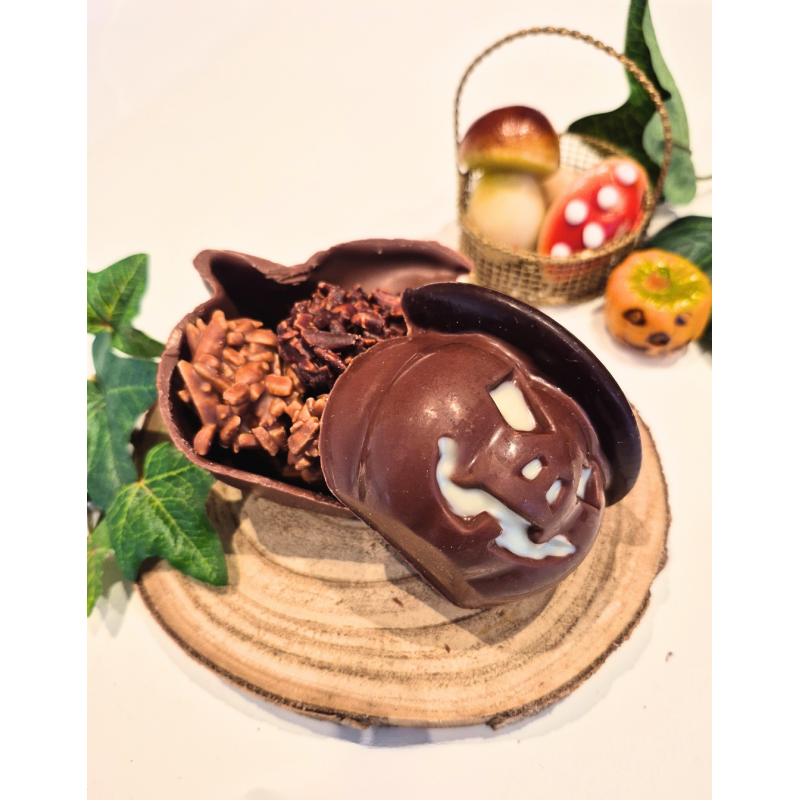 Citrouille garnie (100g) – Chocolat noir et lait, Rochers Suisses