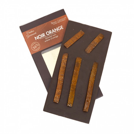 Tablette chocolat création gourmande 56 % Noir Orange