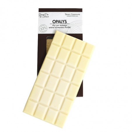 Tablette chocolat blanc grand cru 33 % Opalys