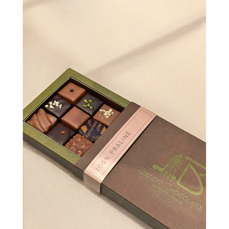 Découverte 18 chocolats - Assortiment / 100% pralinés (130g)